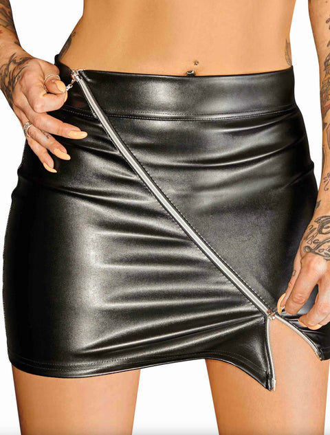 F126 Eco Leather Miniskirt | Noir