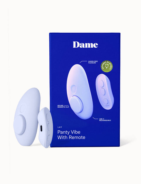 Panty vibe with remote and packaging on a white background
