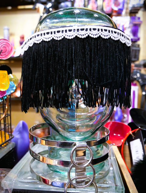 French Maid Fringe & Satin Blindfold | Vanilla Kink