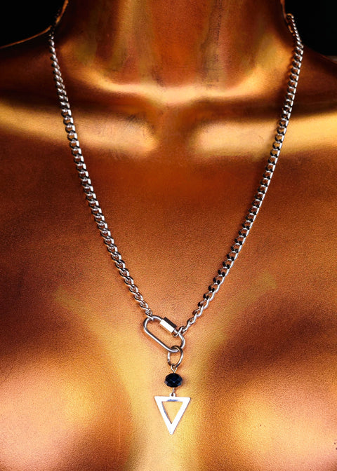 Mannequin torso with a fine steel chain necklace 
