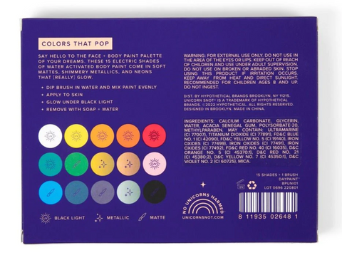 Daypaint -  15 Color Body Paint Glow Palette | Unicorn Snot