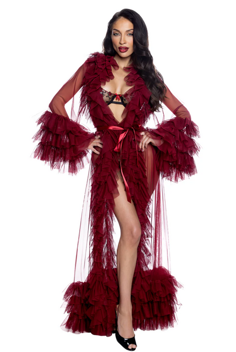 Voguish Glam Luxury Robe -- Merlot