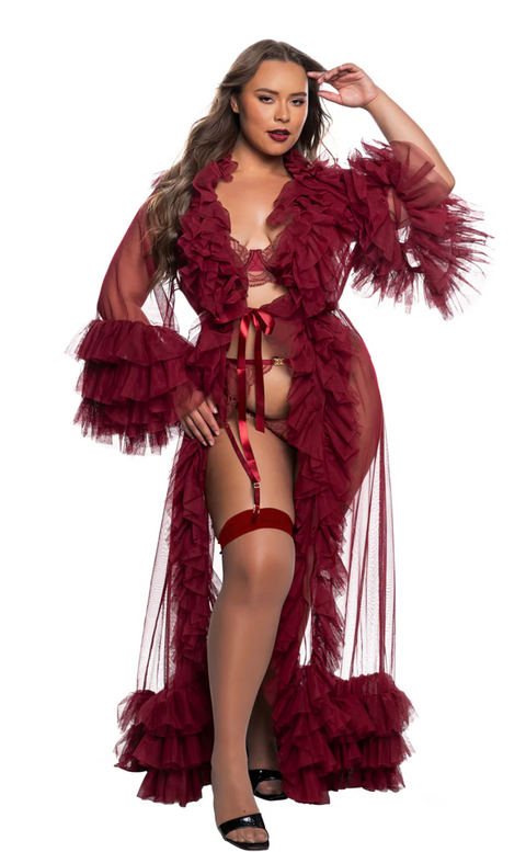 Voguish Glam Luxury Robe -- Merlot