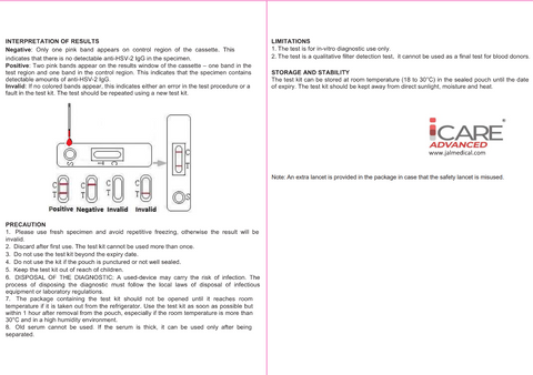 Rapid Genital Herpes Test Kit (HSV-2) | iCare