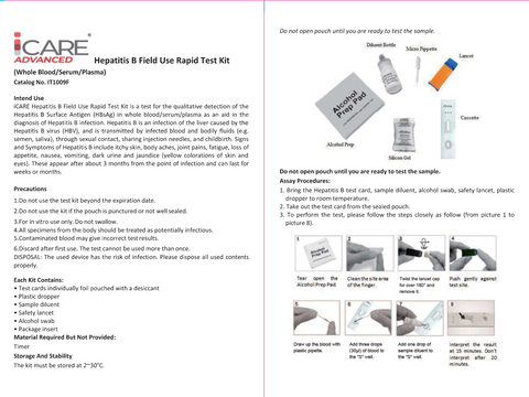 Rapid Hepatitis B Test Kit | iCare