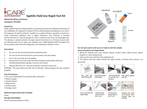 Rapid Syphilis Test Kit | iCare