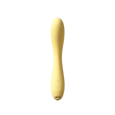 Yellow handheld massager on a white background