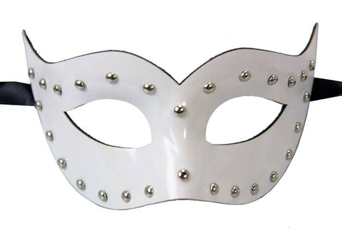 White Studded Cat Eye Masquerade Mask