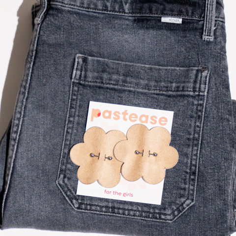 Pierced Pasties: Nude Breast Petals with Barbell Piercing