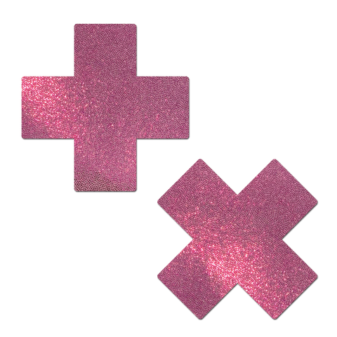 Plus X: Liquid Baby Pink Cross Nipple Pasties by Pastease®