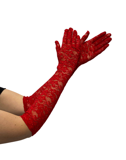 Lace Pattern Opera Gloves