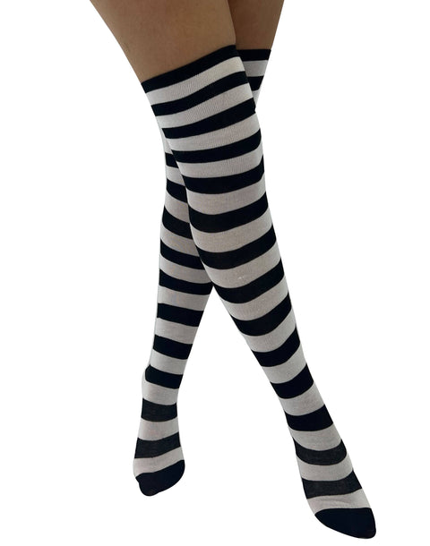 Striped Socks with Paw Print