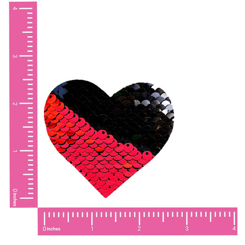 Red & Black Sequin I Heart U Pasties