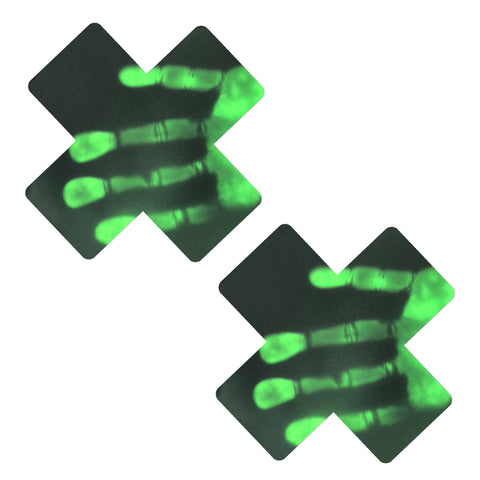 Neon Green Temperature Reactive X Pasties | Neva Nude