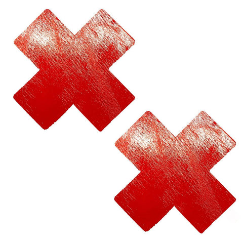 Vixen Vinyl X Pasties - Red | Neva Nude