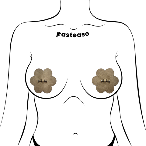 Pierced Pasties: Nude Breast Petals with Barbell Piercing