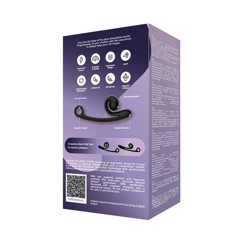 Purple packaging box with text and graphics on a white background