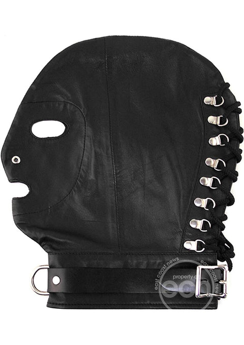 Leather Mask with D Ring and Lock Strap
