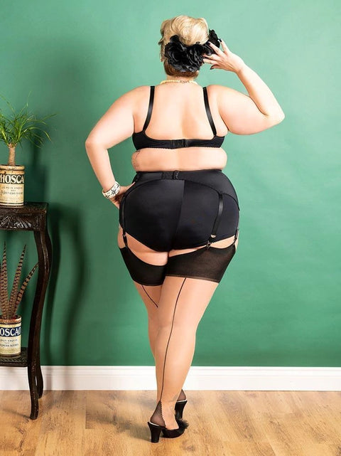 Curve Seamed Stockings Champagne Black | What Katie Did