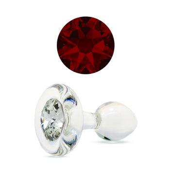 Short Stem Plug with Red Magma Crystal  | Crystal Delights