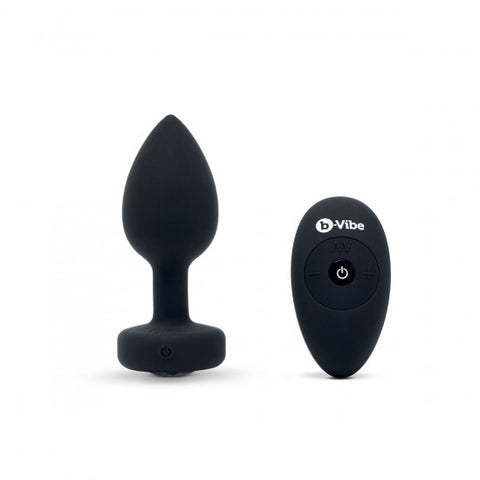 Remote Control Vibrating Black Jewel Plug | b-Vibe