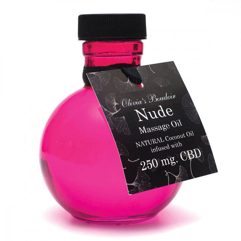 Nude - 250mg CBD Massage Oil (4oz.) | Olivia's Boudoir