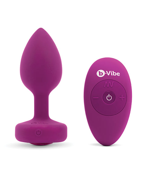 Remote Control Vibrating Pink Jewel Plug | b-Vibe