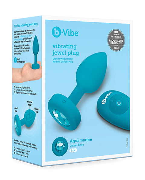 Remote Control Vibrating Teal Jewel Plug | b-Vibe