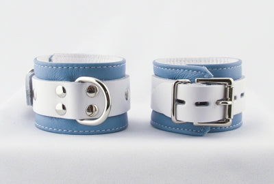 Crystal Blue Wrist Cuffs | Aslan Leather