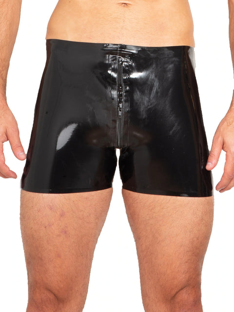 Latex Boxer Shorts With Thru Zip | Honour Latex