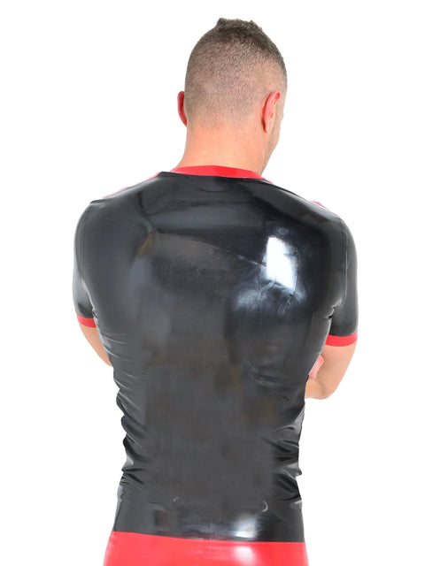 Men's Red & Black Latex T-Shirt | Honour Latex