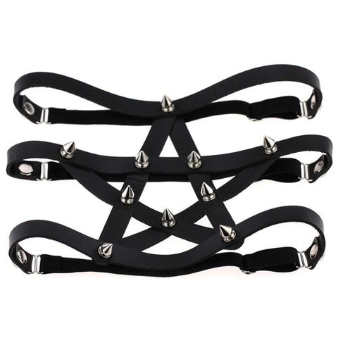 Pentagram Thigh Garter with Spikes