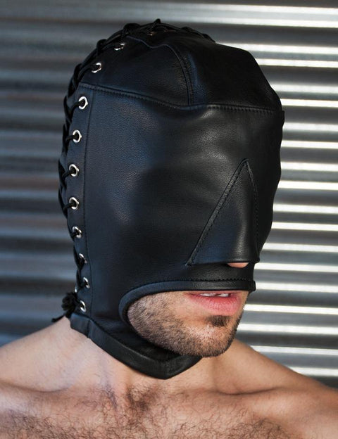 Open Mouth Leather Hood | The Stockroom