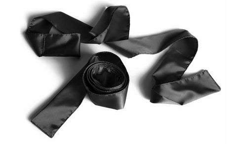 Silky Black Tie-Ups | Liberator